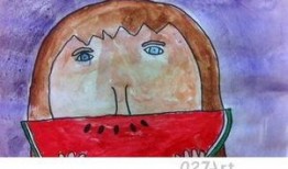 夏天画画主题吃瓜